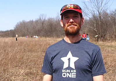 Jase Baese, with runners on Lansing Center Trail Saturday rao_jaseandrunners