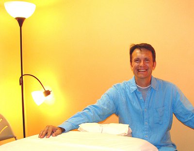 Joseph Holmgren in his room at Salon Escape, on Graham Road in the Village of Lansing holmgren_400