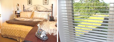 One room (right) has a zebra theme. The couple saves energy with a green roof over an entryway (right). House on the Corner