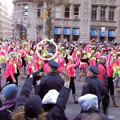 If you knew where to look you could pick Ashley out among the 650 dancers. The circle shows where she was. ashley_danceonstreet400