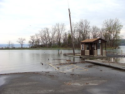 The Town maina boat launch was entirely covered by flood waters cayugaflood_boatlaunch