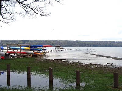 What's the point?! Or more to the point, where's the point? Myers Point was completely covered by water Monday. cayugaflood_pointgone