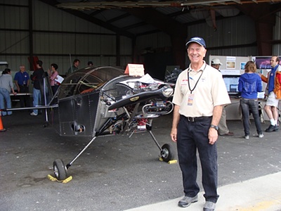 Dale Anderson with a Sonex two-seater he is building in his garage eaa_anderson