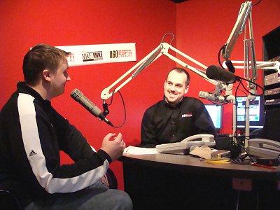 Matt Schultz (right) and Jim MacKay banter about sports afternoons on 'Between the Lines with Matt Schultz' espn_mackay_schultz400