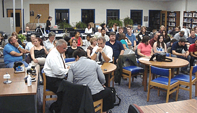 Families and friends filled the library for Tuesday's Commencement ceremony grad_families