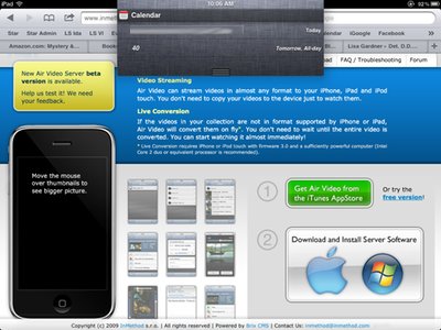 Safari now has tabbed browsing. Notification Center (shown at top) can be swiped down or up and out of the picture with a single stroke, so you no longer have to leave the app you are working in to see notifications from other apps. ios5safari