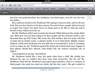 The actual books are much the same as in the iPad app, except there is no page animation and no dictionary. kindlecloud_book
