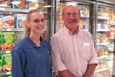 Store Manager Don Taylert with Scan Coordinator Shannon Canino lm09 caninotaylert