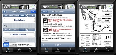1,2,3 -- 1: choose a starting point, destination, and travel time; 2: pick a route; 3: view route map and pickup times ride 400