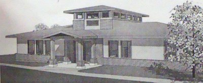 Architect's rendering of a new Village of Lansing Hall to be built on Triphammer Road in front of the current Village office building voffice sketch400