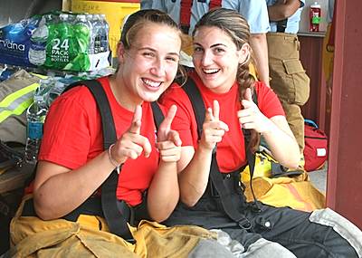 Adele O’Rourke (left) and her teammate at Phoenix Firecamp, Jennifer Pignone, Pound Ridge, NY adeleorourke