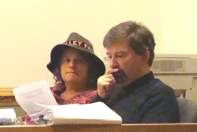 Councilwoman Andra Benson with Councilman Ed LaVigne at Wednesday's Lansing Town Board meeting andrabenson201210
