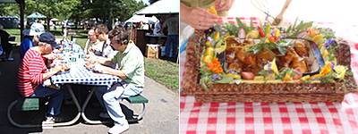 The judges rate each dish on taste, presentation, and originality (left) Amy Wayne's entry (right) bakercup_judges