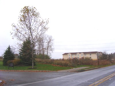This Cinema Drive property between CFCU and the Homewood Suites will be the last high traffic commercial land to be built on in the Village of Lansing cusuites_property