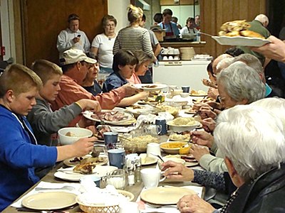 The North Lansing Auxiliary's Election Day Dinner and Supper filled the North Lansing fire station, with lines filling the equipment bay and out the door elecsupper
