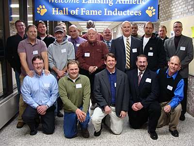 Lansing Athletic Hall Of Fame "Class of 2011" - Don Worsell, Ed Redmond, and the 1983 Football Team hof2012_group