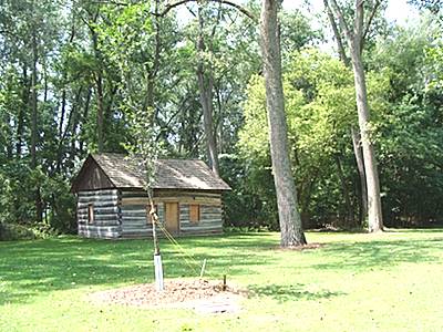 Lansing's new Liberty Tree stands in front of the historic North Log Cabin libertytree_tree