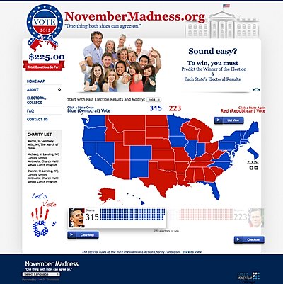 Click each state once to predict whether it will vote Democratic, twice for Republican nm_votescreenmap