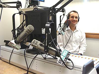 Lee Rayburn in the WHCU Morning Newswatch Studio rayburninstudio