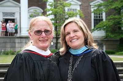 Karen Frankel Blum ’67 (left) with Wells President Lisa Marsh Ryerson at the College Reunion in 2010. wells_blum