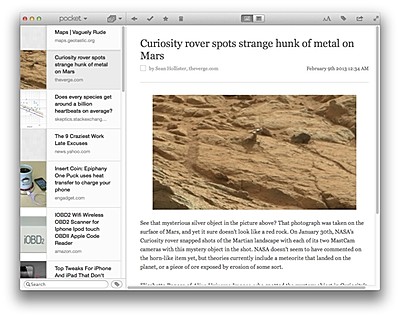 Save interesting articles to read later in Pocket clouds_pocket400