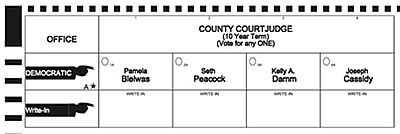A sample ballot is posted on the Board of Elections Web site demjudgesampleballot