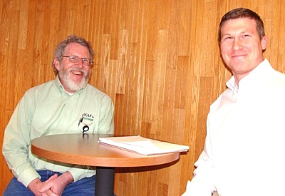 President/CEO Steff McGonagle (left) with Aaron Gilbert envisage_steff