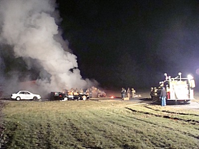 Firefighters from Lansing and neighboring fire departments frequently train to respond to vehicle emergencies on the Lansing Central Station training pad firetraining_400
