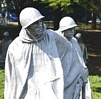 The 'Thousand yard Stare' at the Korean War Memorial (Photo by Grey Larison) honorflight_stare200