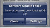 If you see this error wait a while and try again. It just means that you had the idea to download iOS 7 when everyone else did and Apple's servers are overwhelmed. ios7_error