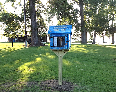 The Little Free Library is is not far from the Paddle-N-More building in Myers Park (Photos by Sue Ruoff) lfl_400