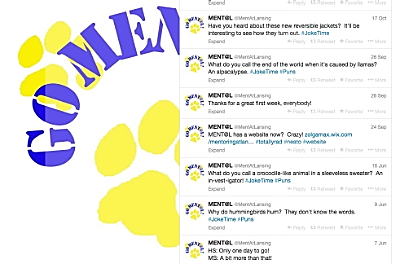 The Go Ment@l Twitter feed features information about the program, times, deadlines and jokes mental_twitter