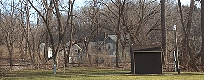 Homes along Myers Road and bordering Myers Park are threatened by flooding from Salmon Creek scdredge_houses