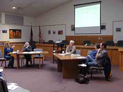 Left to right: Deputy Supervisor Sharon Bowman, Supervisor Kathy Miller, Town Board members Ruth Hopkins, Katrina Binkewicz and Robert Cree tb_board