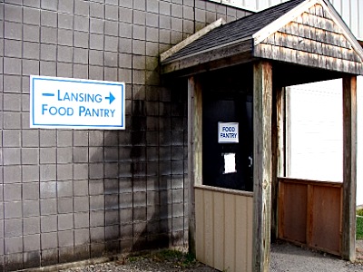 This new entrance is next to plenty of parking, and gives direct access to the new dedicated Lansing Food Pantry in The FIELD foodpantry entrance