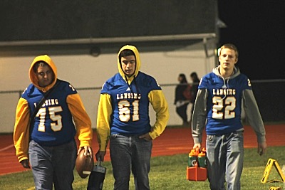 Wounded Warriors, #75 Xavier LaVigne, #61 Owen Carrican and #22 Josh Miller LaBar. Still part of the team helping anyway they can. football1029 1