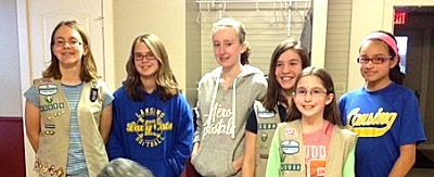 Six Lansing Girl Scouts will raise money and implement a plan to make major upgrades to the town ball field rest rooms gs_troop