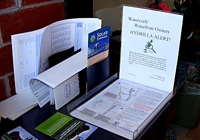 Dave Heck has distributed displays like this one in the foyer of the Lansing Town Hall hydrillaid400