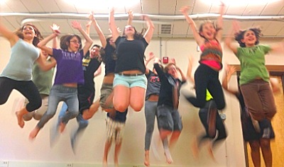 The ensemble rehearses for R2P’s Best of Broadway r2pbestofbroadway400