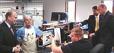 Tom Reed meets tooling and die maker Jim Varga (left) and engineer Josh Stranger reed_meetsemployees