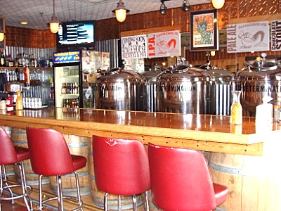 Pub-brewed beers are on tap including tank-to-tap beers made from extracts, and now all-grain beers brewed in the back room scale house bar