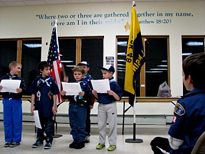 Bear den opening ceremony scouts trees bearopening