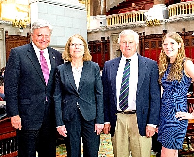 NYS Senator Mike Nozzolio, Dr. Susan Brown with husband, Martin and daughter, Lauren susanbrown400