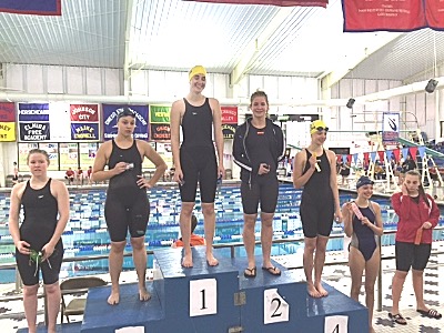 swimi43 100BackPodiumPaigeKieper1RoryAllen4MarinAllen6