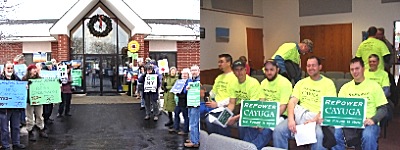 Environmentalists and power plant supporters came out in droves to weigh in on whether or not to repower the Cayuga plant and hear what Reed had to say trlth_prosandcons