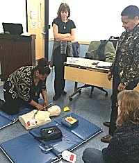 Tompkins employees Heartsaver training defib AED training