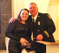 Lansing's 2014 top responder, Rebecca Drake, who responded to 370 calls, with Jamie Spencer fdb drakespencer
