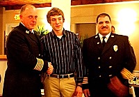 Rookie of the Year Ryan Marzolf with Chief Scott Purcell (left) and Deputy Chief Brad George fdb rookie