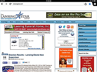 Sites look good in Firefox. Here is the Lansing Star. The browser bar shown in this screen shot disappears when you scroll downward, putting the entire focus on the site you are viewing. Firefox for iOS