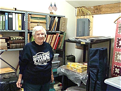 Town Historian and Lansing Historical Association President Louise Bement in the Lansing Historical Records Building Louise Bement